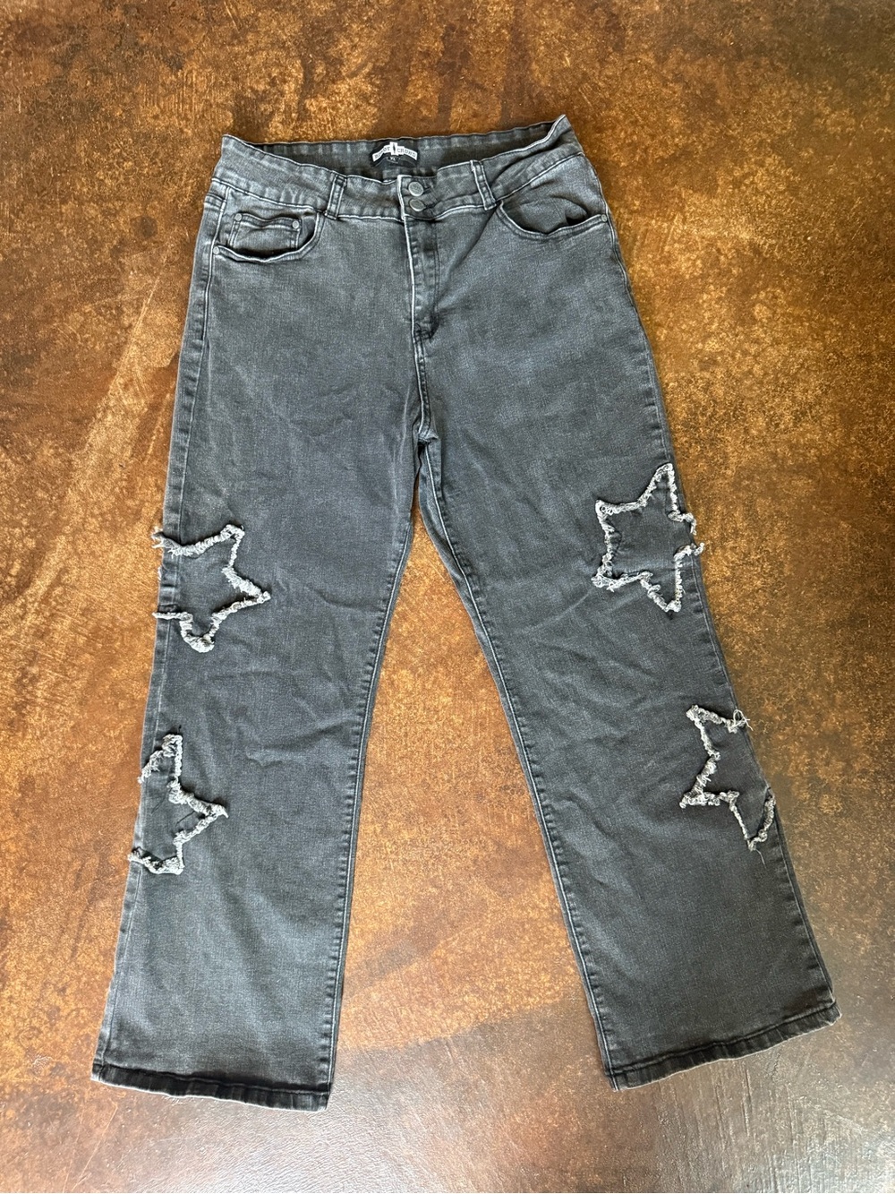 Rowdy Crowd star patch denim pants